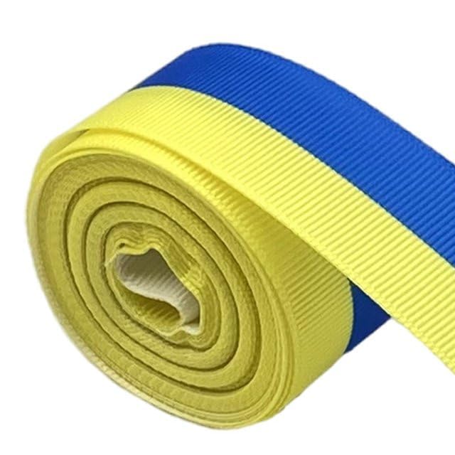 Cinta amarilla azul de 5 yardas, cintas azules y amarillas, cinta de color de la bandera ucraniana, rollos hechos a mano, adecuados para hacer algunas manualidades hechas a mano, cintas de tela,