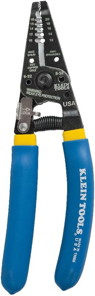 Klein 11055 Wire Stripper/Cutter, Blue, 10 - 18 AWG Solid, 12 - 20 AWG Stranded