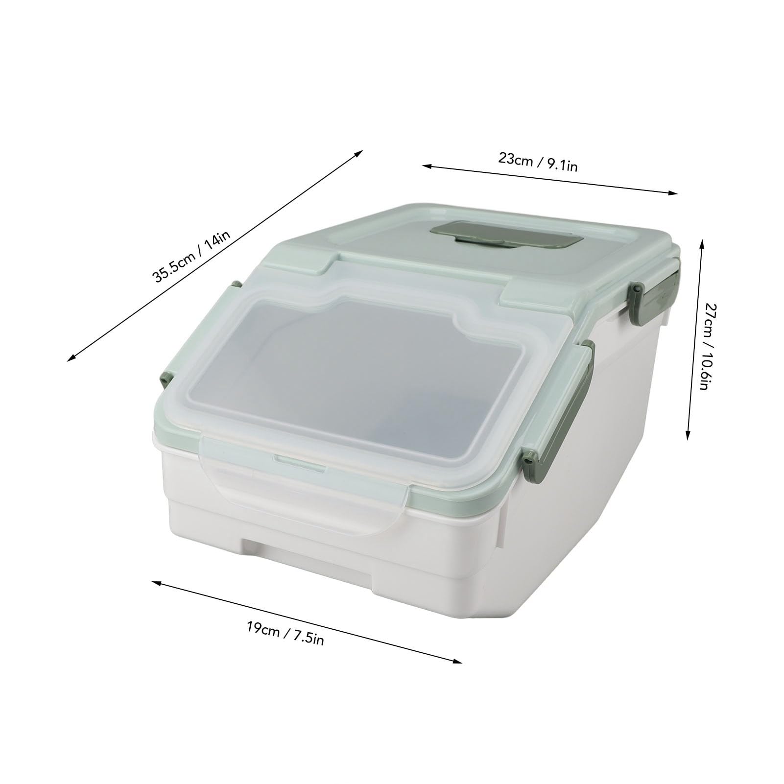 Contenitore per riso, contenitore per riso in PP Scaffale ermetico Contenitore per ingredienti Contenitore per cereali addensato con coperchio facile da aprire per farina, (10 kg / 22 libbre)