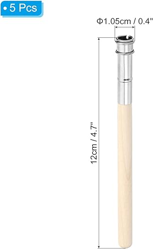 Miniatura 2 de PATIKIL Extensores de lápiz, paquete de 5 unidades, mango de madera, ajustable, extensor de lápiz para artistas, dibujo, sombreado, color madera