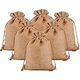 Lucky Monet 25/50/100PCS Burlap Gift Bags Wedding Hessian Jute Bags Linen Jewelry Pouches with Drawstring for Birthday, Party, Wedding Favors, Present, Art and DIY Craft (25Pcs, Coffee, 3” x 4”)
