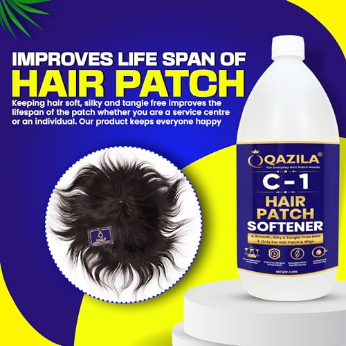 Image of Qazila C-1 Hair Patch Softener| Hair Patch Conditioner| Hair Patch Wash Chemical| Soft, Silky and Tangle-Free Hair| 1 Litre
