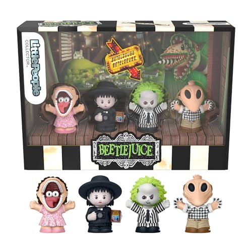 Little People Collector - Beetlejuice, set in edizione speciale con 4 personaggi dal film in una confezione da esposizione, giocattolo per fan e collezionisti, 13+ anni, JFD68