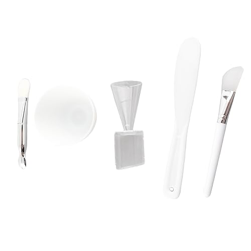 Juego de herramientas de máscara facial, cuenco para mezclar máscaras con cuchara medidora, raspador, silicona y cepillo suave, máscara de barro,