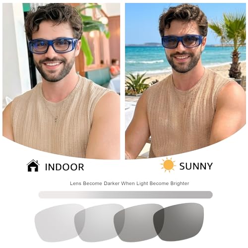 Image of LVIOE Polarized Photochromic Sunglasses Women Men, Fit Over Sun Glasses with UV Protection for Driving Traveling