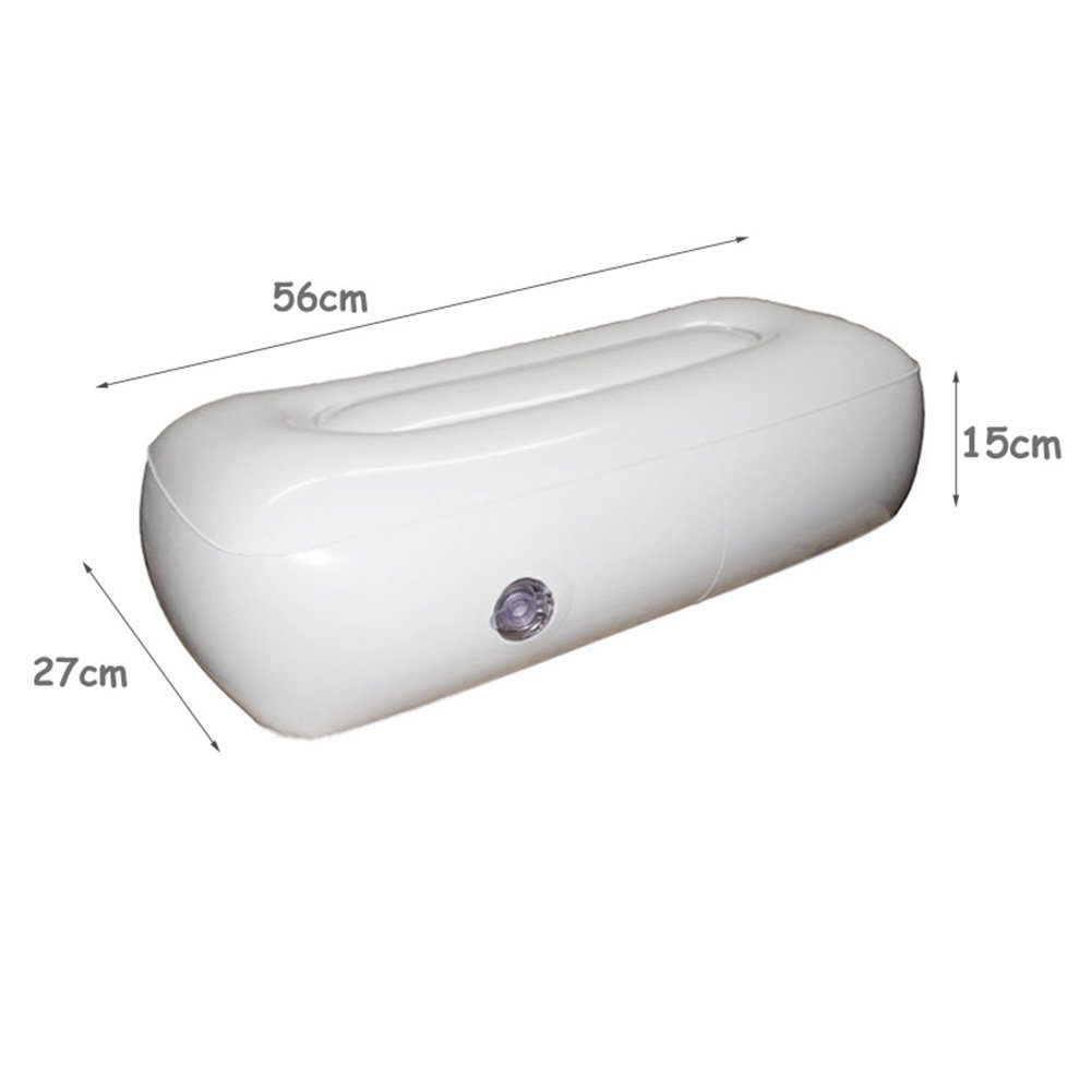 Spesso cuscino ad aria gonfiabile, per barca e campeggio, con grande valvola, sgonfiabile, pieghevole, PVC, bianco, 56cm x 27cm x 15cm