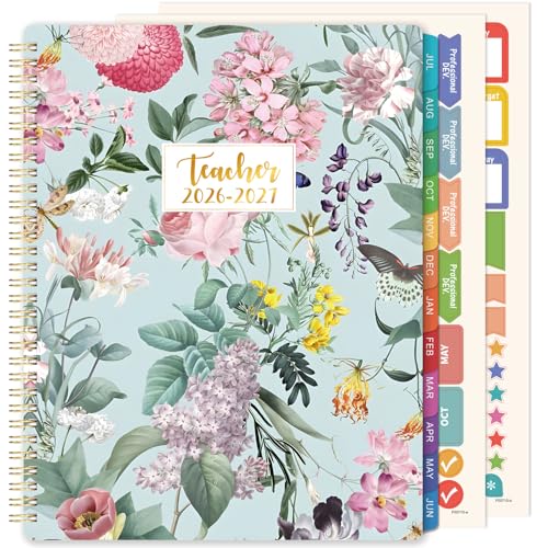 Teacher Planner 2026-2027 - Teacher Lesson Planner 2026-2027 with Colorful Tabs July 2026 - June 2027 26-27 Teacher Planners Weekly and Monthly 8.3 x 11 Academic Year Lesson Plan Book Twin-Wire
