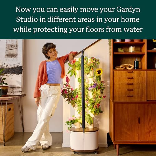 Gardyn Studio Dolly (a Rolling Cart Designed to Make Your Hydroponics Growing System Kit & Indoor Garden Tower Mobile) Easily Move Your Throughout Your Home While Protecting Your Floors