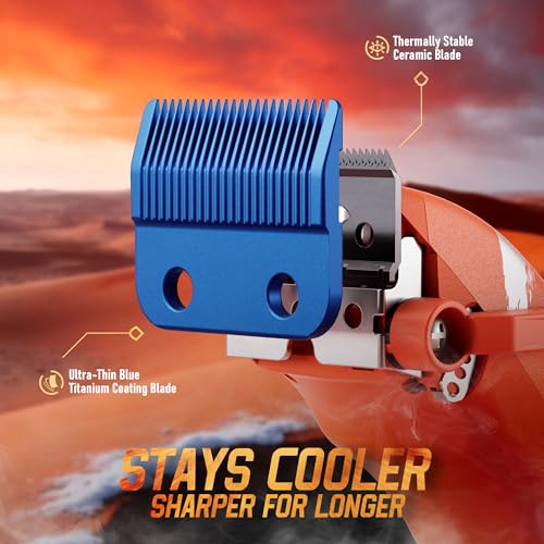 Image of SUPRENT Sandstorm Professional Hair Clippers for Men - High Performance Motor Barber Clippers & Zero Gapped Trimmer Combo, Blue Titanium Blades, Cordless Hair Cutting Kit with Charging Stand