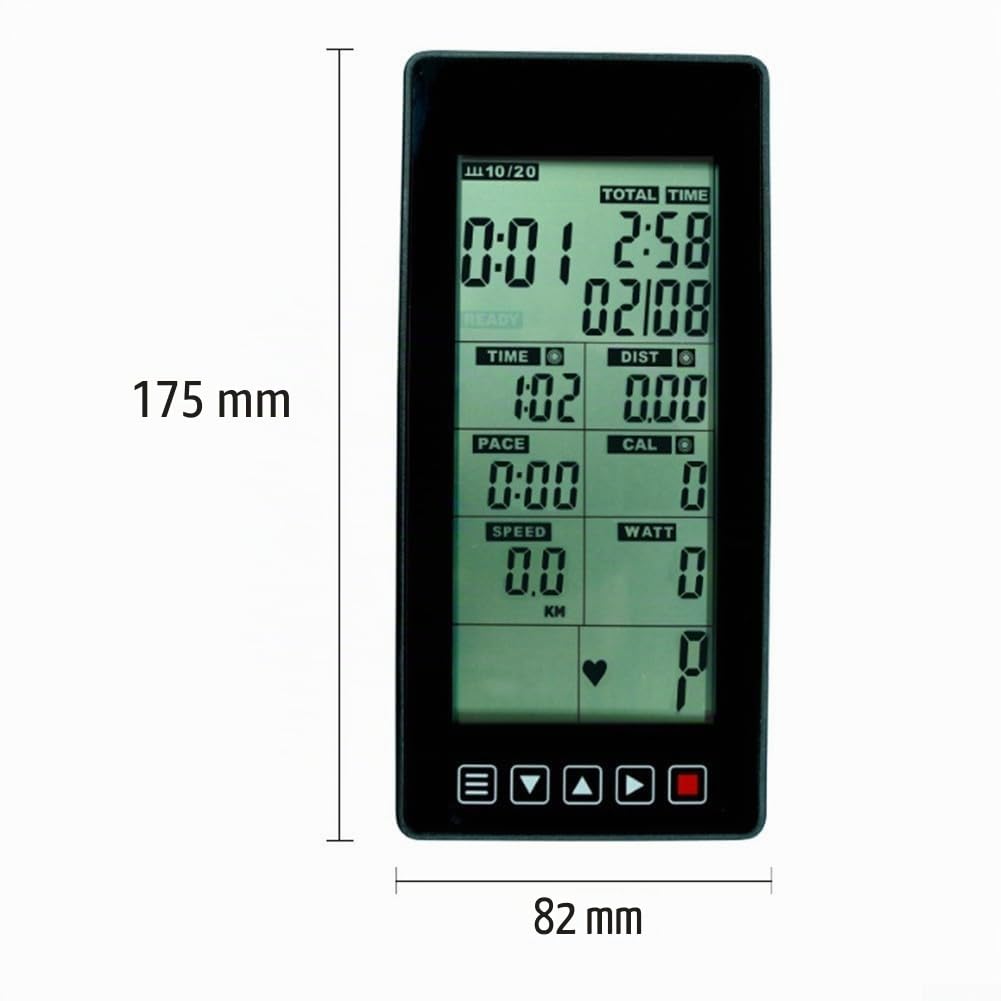 DAZZLEEX Moniteur de vélo d'appartement, compteur de vitesse, distance, calories avec écran LCD pour vélo stationnaire elliptique rameur