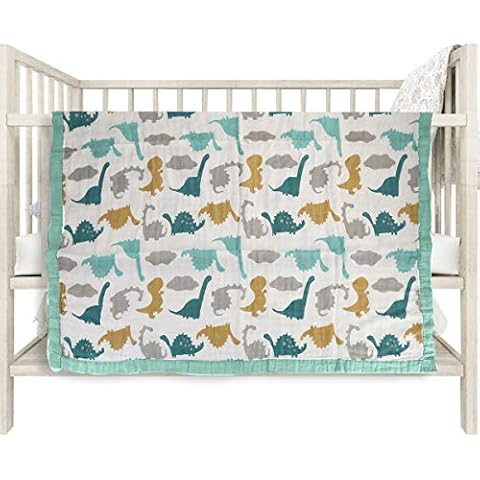 Baby Muslin Swaddle Blanket, 4 Layers Soft Swaddle Wrap Unisex Receiving Blankets Baby Stroller Blanket, Muslin Baby Blanket for Baby Girls Boys - 43" x 47" Cover