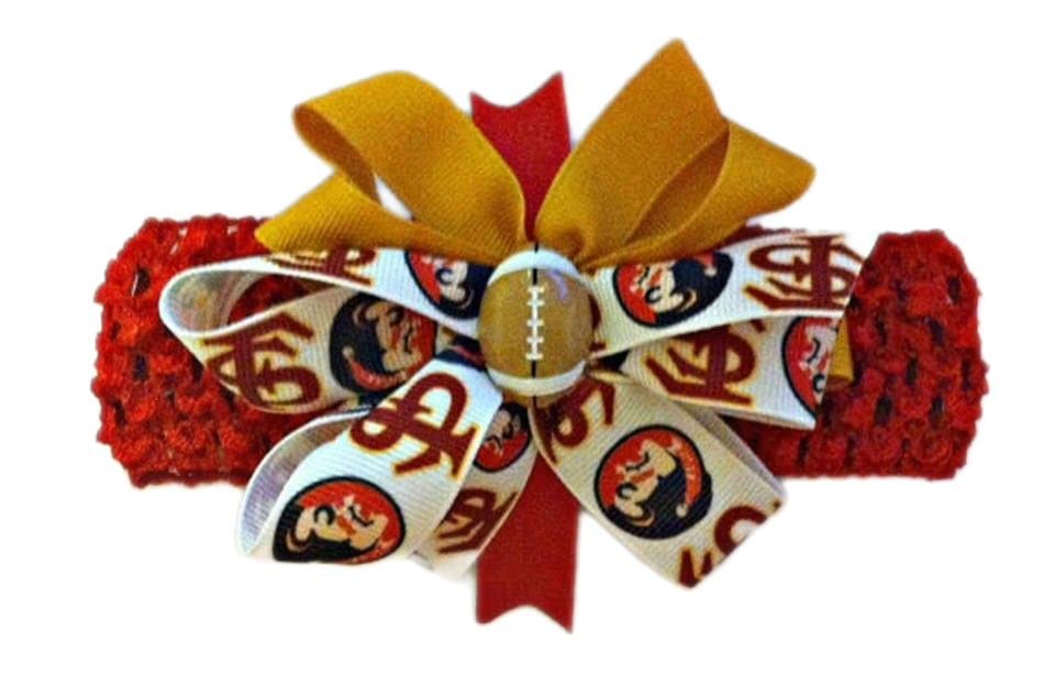 Florida State Baby Girl Boutique Bow Crocheted Headband- Fits newborn- adult