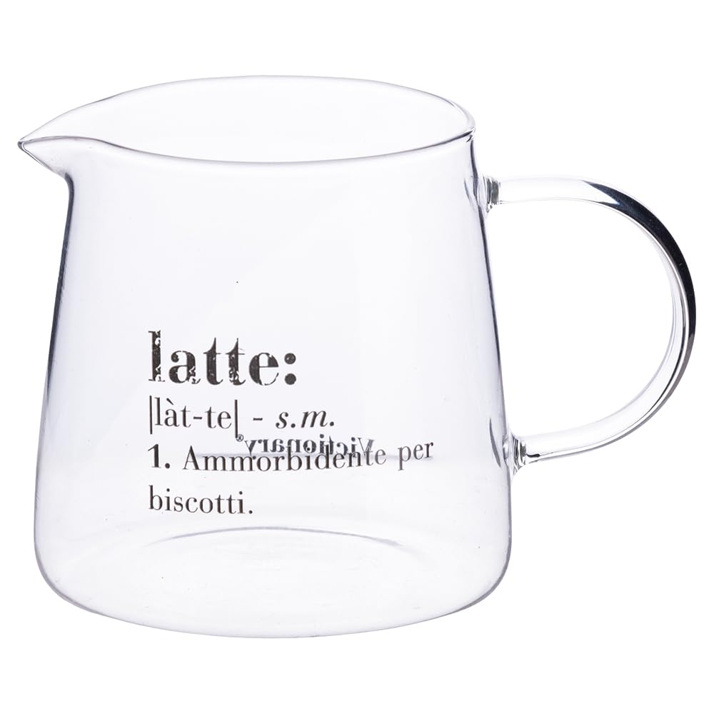 Villa d'Este Home Tivoli Victionary - Juego de jarra de leche y azucarero de cristal de 320 ml con tapa y cuchara de bambú transparente