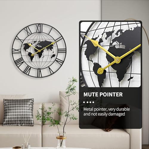 Image of Material Metal Wall Cloc Big Size Wall Clock Modern Clocks for Living Room Stylish Wall Clocks for Home Decoration Designer Wall Clock(40 cm) Black DA-2