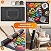 Newverest Jigsaw Puzzle Mat Roll Up, Saver Pad 39.4” x 23.6” Portable Keeper Up to 1000 Pieces with Non-Slip Rubber Bottom and Polyester Top + 3 Puzzle Sorting Trays, Travel-Friendly Storage Bag