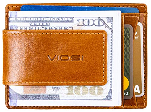 VIOSI Money Clip Slim Leather Wallet For Men Front Pocket RFID Blocking Card Holder With Rare Earth Magnets - Thumbnail 5