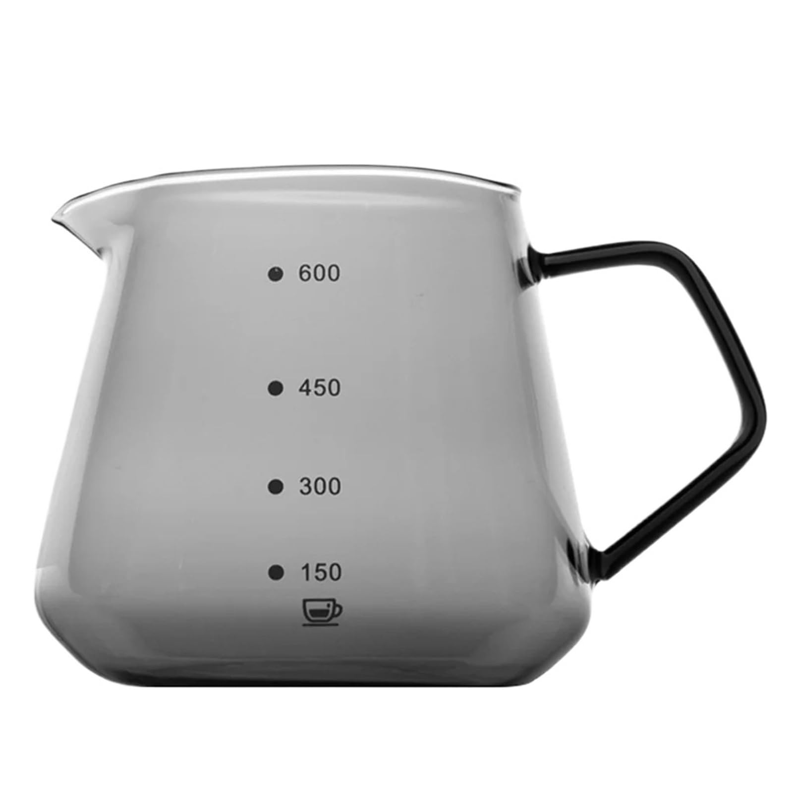Kaffee Wasserkocher 600 ml Kaffeebecher, wiederverwendbares Getränk for Übergießen mit Skala, for Zuhause, Hotel, Picknick, Camp, Topf, Zubehör Für Kaffee，Tee(Grey B)