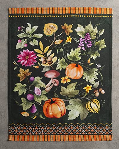 Maison d' Hermine Kitchen Towels Set of 3 100% Cotton 70 CM x 50 CM Reusable Cloth Tea Dish Towels Absorbent with Hanging Loop for Kitchen Dining Christmas Decorations (Pumpkin Garden - Image 3
