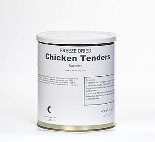 Freeze Dried Uncooked Chicken Tenders 25 Year Shelf Life 1 Gallon Can 18 Pieces