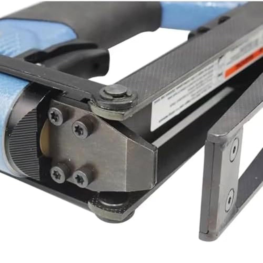 Grapadora neumática de cartón, clavadora neumática de mano para sellado de cartón, 35 mm de ancho de clavo, rango de clavo de 15-18 mm, ideal para embalaje industrial de cajas corrugadas