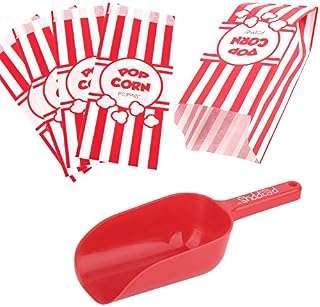 Poppy's Popcorn Scoop and Popcorn Bags Bundle, Nostalgic Popcorn Accessories for Popcorn Machine