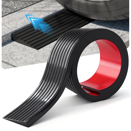 Soglia di Dislivello Pavimento, Rampe per Soglia Della Porta,Per sedie a rotelle,passeggini, robot spazzatori,100x5x1cm,gomma antiscivolo,Robusto e duraturo,nero