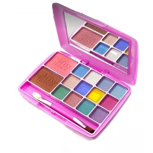 Paleta de Sombras Infantil 12 cores, Blush, Espelho e Pincel para realçar a Beleza Presente para Meninas e Jovens