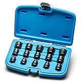 Capri Tools 1/2 in. Drive Stubby Impact Socket Set, Metric, 10 to 24 mm, 15-Piece (CP55400)