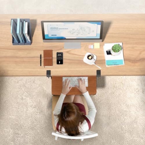 Image of BONTEC Under Desk Keyboard Tray, Pull-Out Keyboard & Mouse Platform