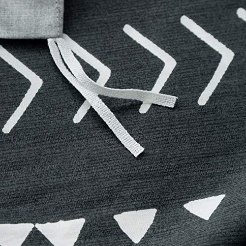 Susybao Black Aztec Duvet Cover King 100% Cotton Boho Geometric Pattern Duvet Cover Set 3 Pcs 1 White Bohemian Striped Duvet Cover With Zipper Ties 2 Pillowcases Luxury Soft Western Aztec Bedding Set #TOP3