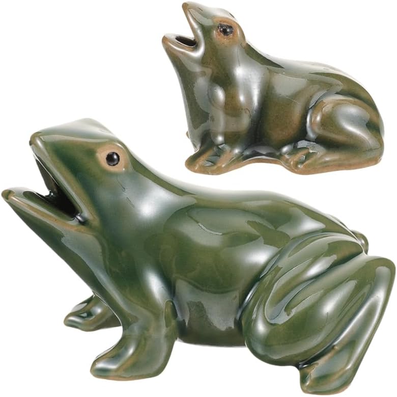 Ceramic Frog Spitters, 2 Sizes, 2 Pack
