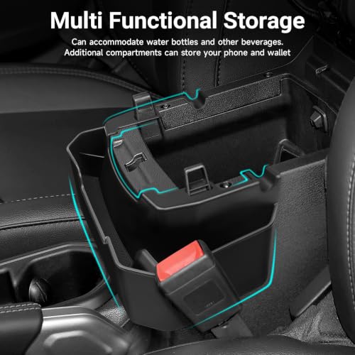 Image of Center Console Hanging Storage for 2018-2025 2026 Jeep Wrangler JL JLU 4XE Gladiator JT Accessories Organizer Tray Armrest Storage Bag ABS