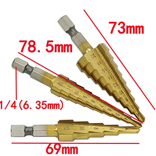 Hss Steel Step Drill Bits 3-12mm 4-12mm 4-20mm Step Cone Cutting Tools Steel Wood Metal Drilling Power Set 1Pcs