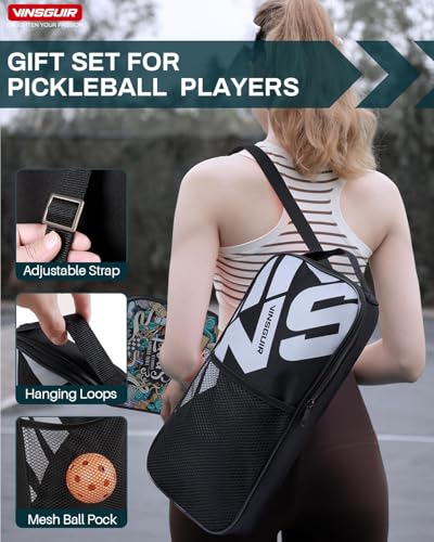 Image of Pickleball Paddles Set of 2 or 4, USAPA Approved Pickleball Paddles Set with 4 Pickle Balls and Carry Bag, Fiberglass Rackets 2 Pack Gifts for Beginners&Pros (Doodle)
