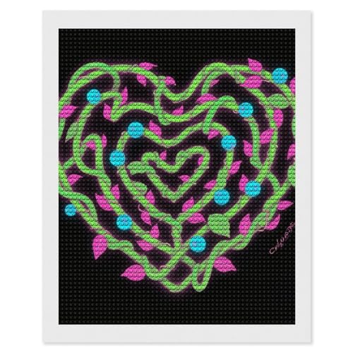 Peinture diamant adulte cœur maccbn pour chasser le stress par l'art thérapie