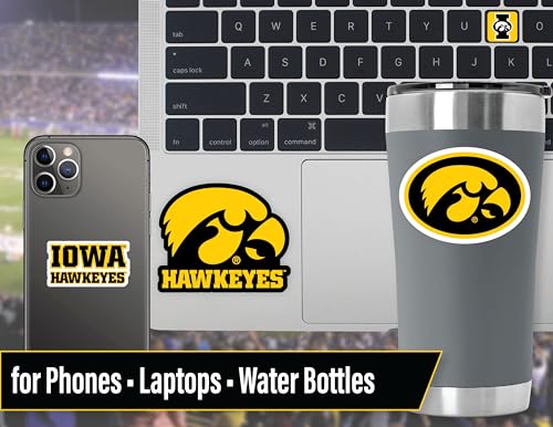 Image of Iowa Hawkeyes Stickers Decals Car Vinyl Water Bottle University Gifts 14 Pc