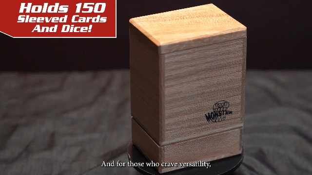 Amazon.com: Monster Wooden Deck Box w Strong Magnetic Lid & Security Band-  Premium Holds 150 Sleeved Cards- Compatible w Yugioh Commander Magic the  Gathering MTG Sports Card, All Trading Card TCG Games,