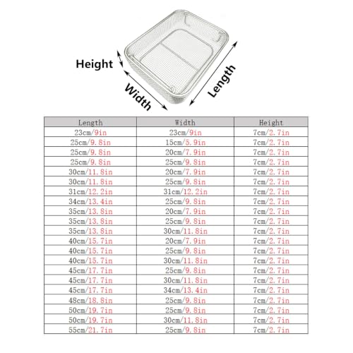 Cesta de desinfección perforada de 50x30cm en acero inoxidable para lavado profesional 8