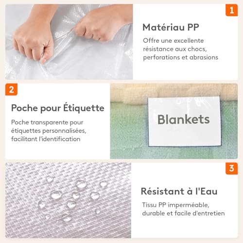 Housse rangement couette transparente 90L : optimisez vos placards - 6
