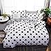 Teinopalpus Teen Bedding Boys Girls Polka dot Print - Full Queen (Reversible White and Black Grid Duvet Cover and 2 Pillow Shams)-Soft,NO Comforter