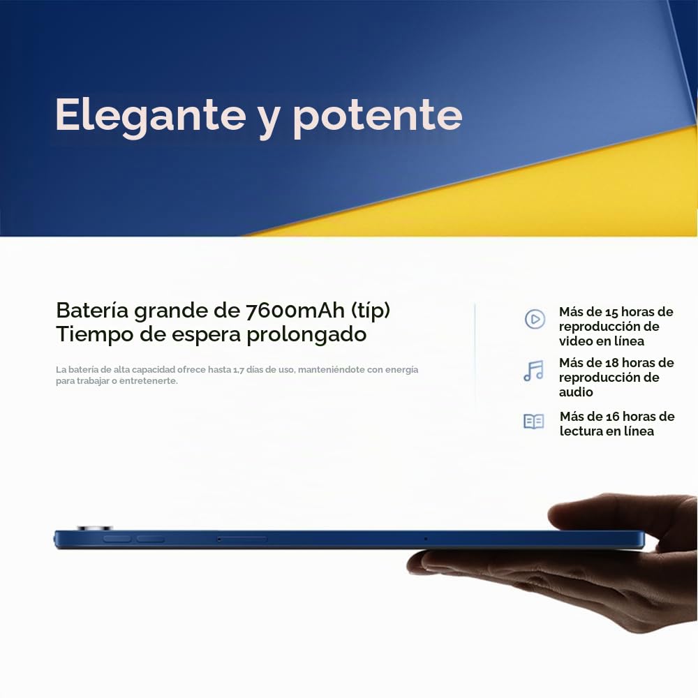 XIAOMI POCO Pad C1, Tablet, 4 + 64 GB Snapdragon® 6s 4G Gen 2 Mobile Platform Massive 7600 mAh (Typ) Battery, WiFi Version, Charger Included (Blue)