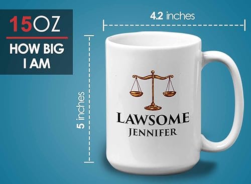 Miniatura 6 de Bubble Hugs Lawyer - Taza de café de 15 onzas, color blanco - Lawsome - Divertido nuevo abogado para cumpleaños, escuela de leyes, graduación,