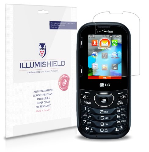 ILLUMISHIELD Screen Protector Compatible with LG Cosmos 3 (VN251S)(3-Pack) Clear HD Shield Anti-Bubble and Anti-Fingerprint PET Film