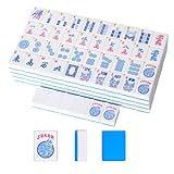 GUSTARIA American Mahjong Tiles (1.2”,Tiles Only), 166 Pcs American Mahjong Tile Set with Blue Color