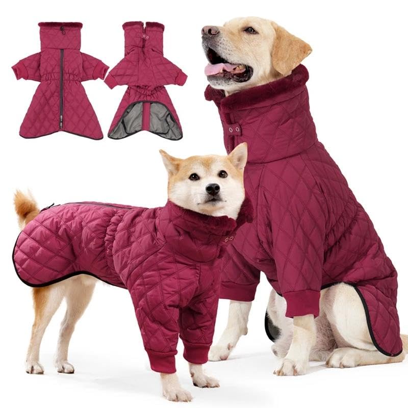 Ropa Cálida para Mascotas para Clima Frío, Impermeable Al Aire Libre, con Cremallera, Chaqueta para Perros, Abrigo Grueso Y Cálido para Perros, Ropa para Perros De Nieve, Abrigo para Labrador, Pa