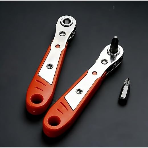 Steel Multifunctional Screwdriver 1PCS with Cross head Screwdriver with Ratchet, Narrow Space Compatible Wrench, Bender