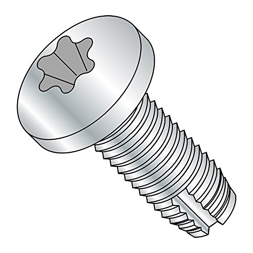 Small Parts 31321TP Steel Thread Cutting Screw, Zinc Plated Finish, Pan Head, Star Drive, Type 1, 5/16"-18 Thread Size, 2" Length (Pack of 10)