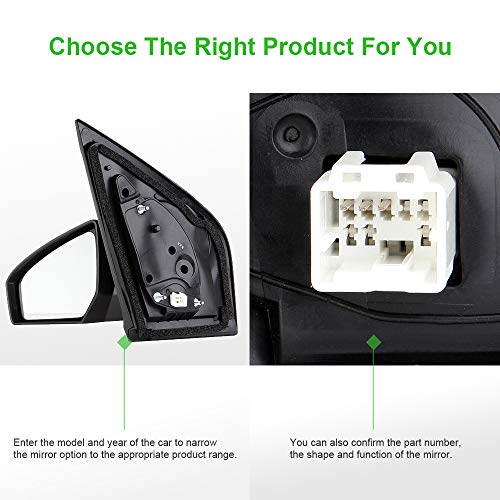 Scitoo Side View Mirror Driver Side Mirror Compatible With 2007-2012 For Nissan Sentra Non-Folding Non-Heated Left Side Mirror Replace Mirror Parts Exterior Mirror Black Ni1320167 #TOP4