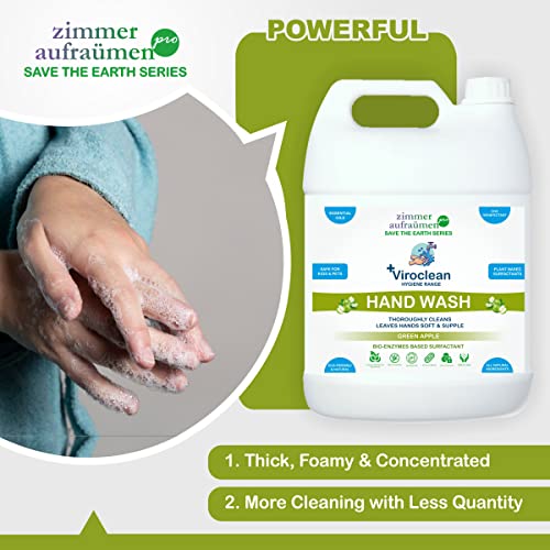 Image of Zimmer Aufraumen Pro Hand Wash Green Apple 5Lit. Bio Enzymes Based Surfactan