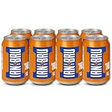 IRN-BRU Original Scottish Sparkling Soda, Citrus Flavored Carbonated Drink - Sparkling Flavored Soft Drink, 32 Flavor Recipe, 11.1 fl oz Cans, Pack of 8